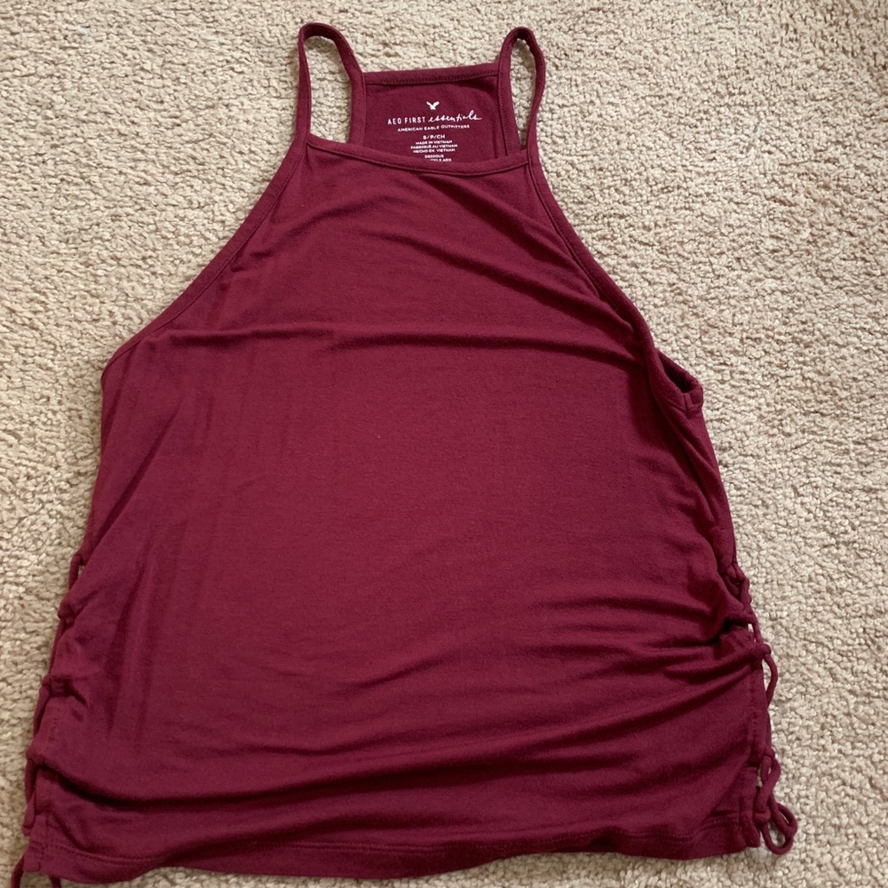 Burgundy crop tank top